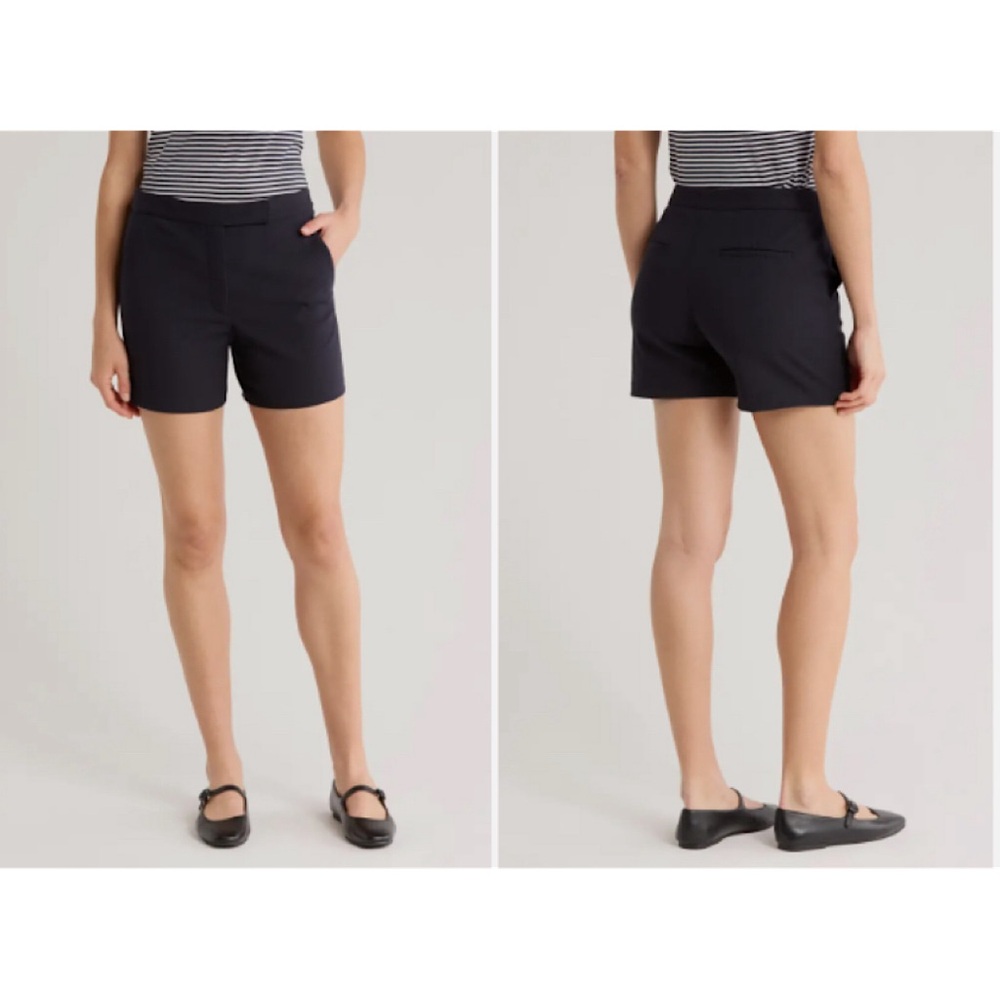 Theory Waist Tab Shorts Good Crunch BLACK 6